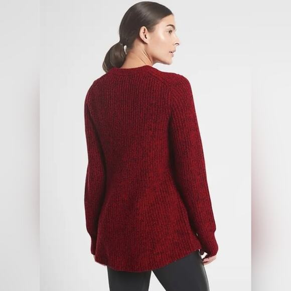 Athleta Sierra Crew Wool Blend Sweater Candy Red Marl XS - Picture 4 of 7